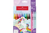 Schrijf- en tekengerei - Faber-Castell Felt-tip pen unicorn 10+3 + stickers - 554213