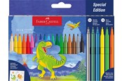 Schrijf- en tekengerei - Faber-Castell Felt-tip pen dinosaur 18+6 + stickers - 554222