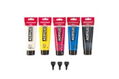 Creatief spelen - Bruynzeel Amsterdam Standard Series Acrylic Paint Primary Set 120ml 5pcs. + 3 Dosing Spouts - 17801905
