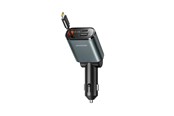 Mobiel - Overige accessoires - Joyroom JR-CCL07 3-in-1 Car Charger with Built-in Retractable Cable - Dark Gray - JR-CCL07