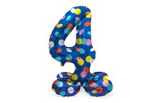 Speelgoed - Folat BV - Standing Foil Balloon Colorful Dots Number 4 - 72cm - 63974