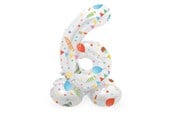 Speelgoed - Folat BV - Standing Foil Balloon Joyful Party Number 6 -72cm - 63966