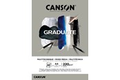 Schrijf- en tekenartikelen - Canson Graduate Mixed Media Pad Grey A4 220G 30 SH - 17-400110371