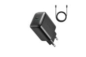 Mobiel - Adapters & Opladers - Joyroom JR-TCF23 network charger USB-C 25W SFC / PPS / PD - black + USB-C / USB-C cable 1m - JR-TCF23_BB