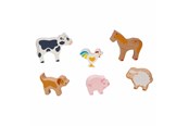 Speelgoed voor baby's - Goki Wooden Farm Animals 6pcs. - 58320