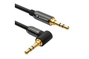 Audiokabel - Wozinsky AUX Cable Angled (Male-Male) Mini Jack Cable 2m Black - 5907769307416