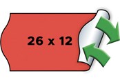 Papier, fotopapier en etiketten - METO Price labels 26x12 flour red remov.6 rls/1000 - 9506164