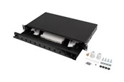 Accessoires - Lanberg Fiber Patch Panel 12XSC Simplex 12XLC Duplex Rackmount 19" 1U Grey - FOP1-12SS-LDB