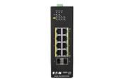 Switch - Tripp Lite Eaton  series 8-Port Lite Managed Industrial Gigabit Ethernet Switch - 10/100/1000 Mbps PoE+ 30W 2 GbE SFP Slots -10° to 60°C DIN Mount - NGI-S08C2POE8
