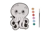 Creatief spelen - Wins Holland Canvas Painting - Octopus - incl. Brush and 6 colors of paint - PB530C