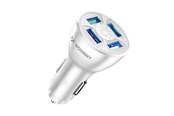 Mobiel - Adapters & Opladers - Wozinsky WCCAW 50W 4x USB-A QC Car Charger - White - 5907769308246