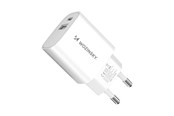 Mobiel - Adapters & Opladers - Wozinsky WGWCW USB-A USB-C 20W AC Charger - White - 5907769308369