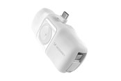 Powerbank - Wozinsky WF16-YCS 5000mAh 15W USB-C Mini Power Bank with Built-in USB-C Cable and Apple Watch Charger - White Powerbank - Wit - 5000 mAh - 5907769364471