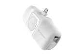 Powerbank - Wozinsky WF16-YLS 5000mAh 15W Lightning Mini Power Bank with Built-in USB-C Cable and Apple Watch Charger - White Powerbank - Wit - 5000 mAh - 5907769364549