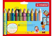 Schrijf- en tekengerei - STABILO woody 3 in 1 Duo - Multitalent Coloured Pencil - Set 10 pcs. + Pencil Sharpener - 882/10-2