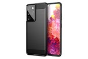 Mobiel - Covers & Cases - Hurtel Carbon Case Flexible Cover TPU Case for Samsung Galaxy S21 Ultra 5G Black - 5907769324086