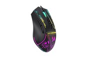 Muis - Wozinsky WMGB-3200 Optical Gaming Wireless Mouse with Built-in 3200 DPI Battery with RGB Lighting - Black - Gaming muis - 7 knoppen - Zwart met RGB-licht - 5907769384196