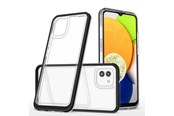 Mobiel - Covers & Cases - Hurtel Clear 3in1 Case for Samsung Galaxy A03 Silicone Cover with Frame Black - 5907769348730