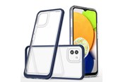 Mobiel - Covers & Cases - Hurtel Clear 3in1 Case for Samsung Galaxy A03 Silicone Cover with Frame Blue - 9145576265949