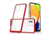 Mobiel - Covers & Cases - Hurtel Clear 3in1 Case for Samsung Galaxy A03 Silicone Cover with Frame Red - 9145576265956