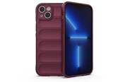 Mobiel - Covers & Cases - Hurtel Magic Shield Case for iPhone 14 Plus Elastic Armored Case in Burgundy - 9145576266328