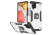 Mobiel - Covers & Cases - Wozinsky Ring Armor Armored Hybrid Case Cover + Magnetic Holder Samsung Galaxy A42 5G Silver - 9111201935921