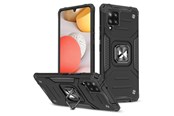 Mobiel - Covers & Cases - Wozinsky Ring Armor Armored Hybrid Case Cover + Magnetic Holder Samsung Galaxy A42 5G Black - 9111201935969