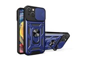 Mobiel - Covers & Cases - Hurtel Hybrid Armor Camshield Case for iPhone 14 Plus Armored Case with Camera Cover Blue - 9145576267868