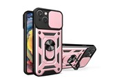 Mobiel - Covers & Cases - Hurtel Hybrid Armor Camshield Case for iPhone 14 Plus Armored Case with Camera Cover Pink - 9145576267875