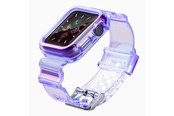 Smartwatch - Accessoires - Hurtel Silicone Band Strap Bracelet Case Strap Light Set for Apple Watch 44mm - Purple - 5907769331688