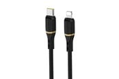 USB-kabel - Dudao L25X USB-C Cable - Lightning 1m 30W Soft Silicone Braided - Black - 6976625335909