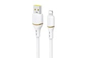 USB-kabel - Dudao L25L USB-A - Lightning 1m 30W Soft Silicone Braided Cable - White - 6976625335930