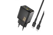Mobiel - Adapters & Opladers - Dudao A27MaxCEU PD QC 35W USB-A USB-C wall charger with USB-C cable - black - 6977196682928