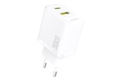 Mobiel - Adapters & Opladers - Dudao  A27TEU PD 30W GaN USB-A USB-C Wall Charger - White - 6976625334209
