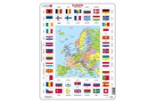 Puzzels - Selecta Play Larsen Map Europe with Flags 70 pcs. Vloer - LA-KL1-NL
