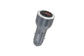 Mobiel - Adapters & Opladers - Dudao R4Ultra 120W Power Delivery Quick Charge LED USB-A USB-C Car Charger - Grey - 6976625335824