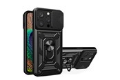 Mobiel - Covers & Cases - Hurtel Hybrid Armor Camshield Case for iPhone 14 Pro Max Armored Case with Camera Cover Black - 9145576267912