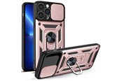 Mobiel - Covers & Cases - Hurtel Hybrid Armor Camshield Case for iPhone 13 Pro Armored Case with Camera Cover Pink - 9145576267998