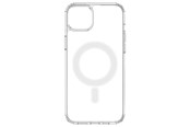 Mobiel - Covers & Cases - Hurtel Clear Magnetic Case with MagSafe for iPhone 14 Plus with Silver Ring - Transparent - 5907769349652
