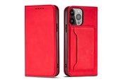 Mobiel - Covers & Cases - Hurtel Magnet Card Case for Samsung Galaxy S23+ Flip Cover Wallet Stand Red - 9145576271094