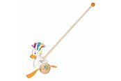 Speelgoed voor baby's - Goki Wooden Push Toy Duck Lou - 54848