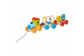 Speelgoed voor baby's - Goki Wooden Train Rio with Blocks Bead Labyrinth Rattle - 55847