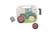 Speelgoed voor baby's - Johntoy Fien & Teun Wooden Tractor Puzzle - 80171