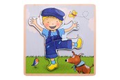 Puzzels - Johntoy Fien & Teun Wooden Puzzle Teun - 5pcs. Hout - 80169