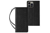 Mobiel - Covers & Cases - Hurtel Magnet Strap Case for Samsung Galaxy S23+ Flip Wallet Mini Lanyard Stand Black - 5907769351655
