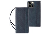 Mobiel - Covers & Cases - Hurtel Magnet Strap Case Case for Samsung Galaxy S23 Ultra Flip Wallet Mini Lanyard Stand Blue - 9145576271322