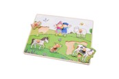 Puzzels - Johntoy Fien & Teun Wooden Button Puzzle - 6 pcs. Hout - 80170