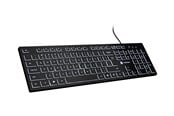 Toetsenbord - Natec HERRING GLOW - keyboard - slim design low profile full size - QWERTY - US - black Input Device - Toetsenbord - Engels (US international) - Zwart - NKL-2342