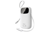 Powerbank - Baseus EnerFill FC31 20000mAh 22.5W Powerbank with Digital Display and 2 Built-in Cables (USB-C + Lightning) - White Powerbank - Wit - 20000 mAh - P10082107213-00