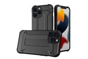 Mobiel - Covers & Cases - Hurtel Hybrid Armor Case Tough Rugged Cover for iPhone 13 Pro Black - 5907769326554